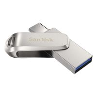SanDisk Ultra Dual Drive Luxe, 2 TB, USB Type-A / USB Type-C, 3.2 Gen 1 (3.1 Gen 1), 400 MB/s, Drehring, Silber