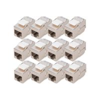 DIGITUS CAT 6A  Kompakt-Keystone Modul, geschirmt, werkzeugfreier Montageanschluss, 12 Stk.