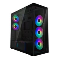 Arctic Xtender (Mirror Black) Premium E-ATX PC-Gehäuse, Midi Tower, PC, Schwarz, EATX, Metall, Gehärtetes Glas, Gaming