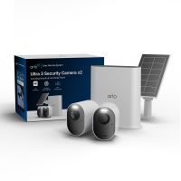 ARLO Ultra 3 4K-Überwachungskamera, 2er-Set mit Solarpanel, IP-Sicherheitskamera, Draußen, Verkabelt & Kabellos, 7,5 m, Amazon Alexa & Google Assistant, Dänisch, Deutsch, Niederländisch, Englisch, Spanisch, Französisch, Italienisch, Norwegisch,...