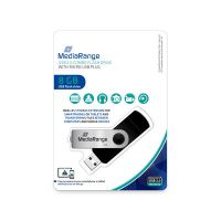 MEDIARANGE MR930-2, 8 GB, USB Type-A / Micro-USB, 2.0, 15 MB/s, Drehring, Schwarz, Silber