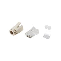 Equip Cat.6A RJ45 Stecker-Satz, 100 Stück pro Packung, RJ-45, Transparent, Weiß, Cat6a, Gold, 4 g, 48 mm