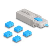Delock USB Typ A Port Blocker Tool - Grau, Blau (Packung mit 5)