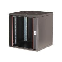 Equip Pro Mount - Schrank Netzwerkschrank - 600x600 mm, mit Glastür, abnehmbare und abschließbare Paneele, montiert - geeignet für Wandmontage - Tiefschwarz (RAL 9005)