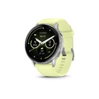 Garmin Venu 4 - 45 mm - silber - intelligente Uhr mit Band - Silikon - citron - Handgelenkgröße: 135-200 mm - Anzeige 3.53 cm (1.4")