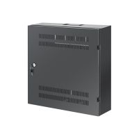 Intellinet Gehäuse (horizontal / vertikal) - mit 4U horizontalen und 2U vertikalen Ständern - geeignet für Wandmontage - Schwarz, RAL 7021 - 4U - 48.3 cm (19")