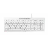 Cherry STREAM KEYBOARD, Volle Größe (100%), Kabelgebunden, USB, Scherenschalter, QWERTZ, Hellgrau