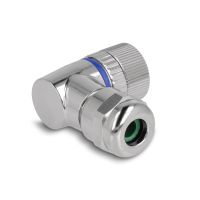 Delock M12 Steckverbinder A-kodiert 4 Pin Buchse zur Montage mit Schraubanschluss 90° gewinkelt Metall, Querverbindungsstück, 1 Stück(e), Metall, Schwarz, Silber, IP67, -25 - 85 °C