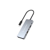 Conceptronic DONN22G, Kabelgebunden, USB 3.2 Gen 2 (3.1 Gen 2) Type-C, 100 W, 3,5 mm, 2500 Mbit/s, Grau