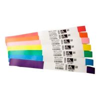 Zebra Z-Band Direct - Polypropylen (PP) - permanenter Acrylklebstoff - perforiert - 6 mil - weiß, Fühlmarke schwarz - 25.4 x 279.4 mm 1200 Stck. (6 Rolle(n)