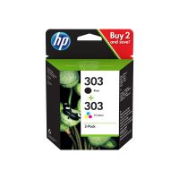 HP 303 - 2er-Pack - pigmentiertes Schwarz, Farbe (Cyan, Magenta, Gelb)