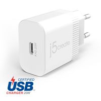 j5create JUP1420-EN 20W PD USB-C® Wand-Ladegerät - EU, Drinnen, AC, 12 V, 3 A, Weiß