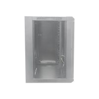 Intellinet Network Cabinet, Wall Mount (Standard), 12U, Usable Depth 410mm/Width 510mm, Grey, Flatpack, Max 60kg, Metal & Glass Door, Back Panel, Removeable Sides, Suitable also for use on desk or floor, 19",Parts for wall install (eg screws/rawl plugs)