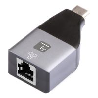 Techly IADAP USBC-ETGIGA, Kabelgebunden, USB Typ-C, Ethernet, 1000 Mbit/s, Schwarz, Silber