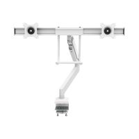 Fellowes Eppa - Befestigungskit (Spannbefestigung für Tisch, Tischplattenbohrung, 2 Gasfedern, 2 Monitorarme, 2 VESA-Platten) - für 2 Monitore - weiß, RAL 9016 - Bildschirmgröße: bis zu 81,3 cm (bis zu 32 Zoll)