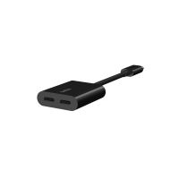 Belkin Connect Audio + Charge - USB-C auf USB-C Kopfhörer-/Ladeadapter - 24 pin USB-C männlich zu 24 pin USB-C weiblich - 14 m - Schwarz - USB Power Delivery (60W)