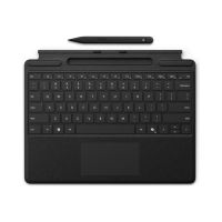 Microsoft Surface Pro Keyboard - Tastatur - mit Trackpad, Beschleunigungsmesser, Surface Slim Pen 2 Ablage- und Ladeschale - QWERTZ - Deutsch/Österreichisch - Schwarz - mit Slim Pen 2 - für Microsoft Surface Pro 8, Pro 8 for Business, Pro 9, Pro 9 for Bus