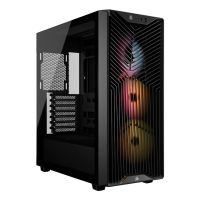Corsair 3200D RS ARGB Mid-Tower PC Case, Midi Tower, PC, Schwarz, Mini-ITX, micro ATX, ATX, Stahl, Gehärtetes Glas, Kunststoff, Rot, Grün, Blau