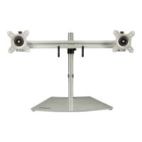 StarTech.com Doppelmonitorhalterung - Ergonomische, freistehende Doppelmonitor-Tischhalterung für zwei 24" Bildschirme(je 8kg) mit VESA-Montage - Synchronisierte Höhenverstellung - Silber (ARMDUOSS)