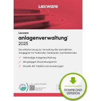Lexware anlagenverwaltung 2025 Download Jahresversion (365-Tage), Buchhaltung, Elektronischer Software-Download (ESD), Deutsch, 1 Jahr(e), Windows 11 Enterprise x64, Windows 10, Windows 11 Home, Windows 10 Education, Windows 11 Pro,...