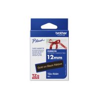Brother TZe-R334 - Seidig - gold auf schwarz - Rolle (1,2 cm x 4 m)