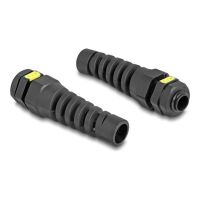 Delock Kabelverschraubung - M12, Belüftung, Zugentlastung, IP68 staub- und wasserdicht - Schwarz, RAL 9005 (Packung mit 2)
