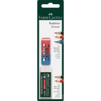 FABER-CASTELL 188296, Gummi, Blau, Rot, Weiß, Sichtverpackung, 2 Stück(e)