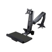 StarTech.com Monitor Tischhalterung - Monitorarm für bis zu 24 Monitore - VESA Halterung - Höhenverstellbar - Befestigungskit (Bodenplatte, Spalte, Durchführungsplatte, Tastatur-Tablett, Unterlegscheiben, Monitorarm, Klemmhalterung, Basis, Basis-Pad)