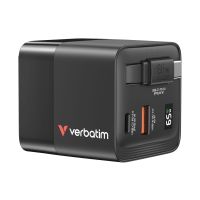 Verbatim Netzteil - GaN - 65 Watt - 3.25 A - PD 3.0, QC 3.0 (2 x USB-C, USB)