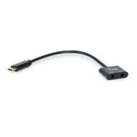Equip USB C auf Dual 3,5 mm Kopfhörer DAC Adapter, USB C, Männlich, 2 x 3.5mm, Weiblich, 0,15 m, Schwarz