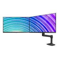 Ergotron LX - Befestigungskit (Gelenkarm, Verlängerung, Basis, 2-teilige Tischklemme, Arm für zwei Bildschirme, 2 Drehgelenke, 8" Stange) - für 2 LCD-Displays - Dual Direct - mattschwarz - Bildschirmgröße: bis zu 63,5 cm (bis zu 25 Zoll)