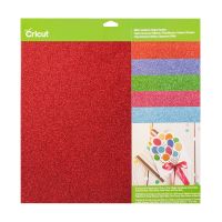 Cricut Glitter Cardstock, Blau, Grün, Hellblau, Rot, Rose, Einfarbig, 118 g/m², Glitter, 305 mm, 305 mm
