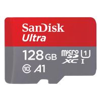 SanDisk SDSQUAB-128G-GN6MT, 128 GB, MicroSDXC, Klasse 10, 140 MB/s, Class 1 (U1), Grau, Rot
