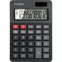 Canon AS-120 II, Desktop, Display-Rechner, 12 Ziffern, Display klappbar, Batterie/Solar, Schwarz