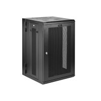 StarTech.com 18U 19" Wall Mount Network Cabinet, 16" Deep Hinged Locking IT Network Switch Depth Enclosure, Assembled Vented Computer Equipment Data Rack with Shelf & Flexible Side Panels - 18U Vented Cabinet (RK1820WALHM)