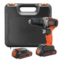 Black & Decker BCD003C2K-QW, Handbohrmaschine, Ohne Schlüssel, Schwarz, Rot, 1 cm, 1400 RPM, 2,5 cm