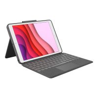 Logitech Combo Touch - Tastatur und Foliohülle - mit Trackpad - hintergrundbeleuchtet - Apple Smart connector - QWERTY - Pan Nordisch - Graphite - für Apple 10.2-inch iPad (7. Generation, 8. Generation, 9. Generation)