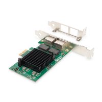 DIGITUS 2-Port Gigabit Ethernet Netzwerkkarte, RJ45, PCI Express, Intel Chipsatz