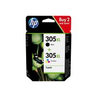HP 305XL - 2er-Pack - Hohe Ergiebigkeit - Schwarz, Farbe (Cyan, Magenta, Gelb)
