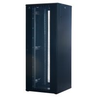 Rockstable 42 HE 19" Serverschrank mit Gitternetztüren und Doppeltür Hinten, Freistehendes Gestell, 42U, 800 kg, Sperrschloss, Ablageschienen, Verstellbare Füße