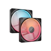 Corsair iCUE Link LX140-R RGB - Gehäuselüfter - Reverse-Lüfterblätter - 140 mm - Schwarz (Packung mit 2)
