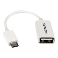 StarTech.com Micro USB auf USB OTG Adapter Stecker / Buchse - Micro USB zu USB Kabel 12cm - On The Go Kabel - Weiß - USB-Adapter - USB (W)