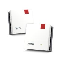 FRITZ! Mesh Set 20003112, Rot, Weiß, Intern, Mesh-System, System, Dual-Band (2,4 GHz/5 GHz), Wi-Fi 6 (802.11ax)