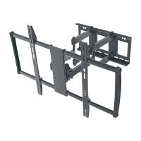 Manhattan TV & Monitor Mount, Wall, Full Motion, 1 screen, Screen Sizes: 60-100", Black, VESA 200x200 to 900x600mm, Max 80kg, LFD, Tilt & Swivel with 3 Pivots, Lifetime Warranty - Klammer - für LCD TV - stabiler Stahl - Schwarz - Bildschirmgröße: 152.4-25