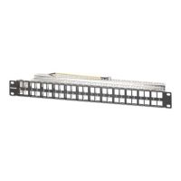 Intellinet Leeres Keystone-Patchpanel - Rack montierbar - abgeschirmt - Schwarz - 1U - 48.3 cm (19")