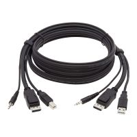 Eaton Tripp Lite Series DisplayPort KVM Cable Kit, 3 in 1 - 4K DisplayPort, USB, 3.5 mm Audio (3xM/3xM)