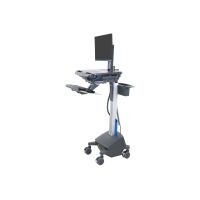 Ergotron Wagen - offene Architektur - für LCD-Display / PC-Ausrüstung - mit LCD-Drehpunkt, LiFe-gespeist, EU - verriegelbar - medizinisch - hochwertiger Kunststoff, Aluminium, verzinker Stahl - Dunkelgrau - Bildschirmgröße: bis zu 61 cm (bis zu 24 Zoll)