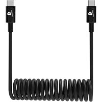 DEQSTER Spiral Ladekabel USB-C auf USB-C, 0,8 m, USB C, USB C, 0,48 Gbit/s, Schwarz