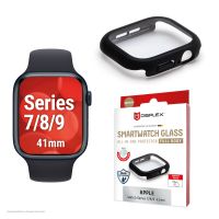 E.V.I. E.V.I, Displayschutz, Smartwatch, Schwarz, Apple, Apple Watch 9/8/7 (41mm), Polycarbonat (PC), Gehärtetes Glas