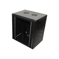 VALUE Schrank Netzwerkschrank - geeignet für Wandmontage - Schwarz, RAL 7021 - 12U - 48.3 cm (19")